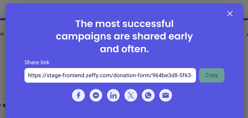 Add a button to a website to share your form